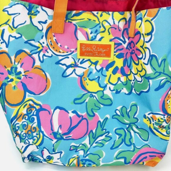Lilly Pulitzer Handbags - Lilly Pulitzer Tote Bag Estee Lauder Collab Colorful Shopping Purse